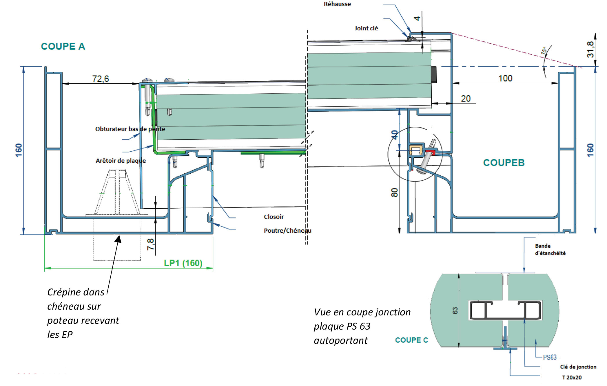 Conception carport toit plat